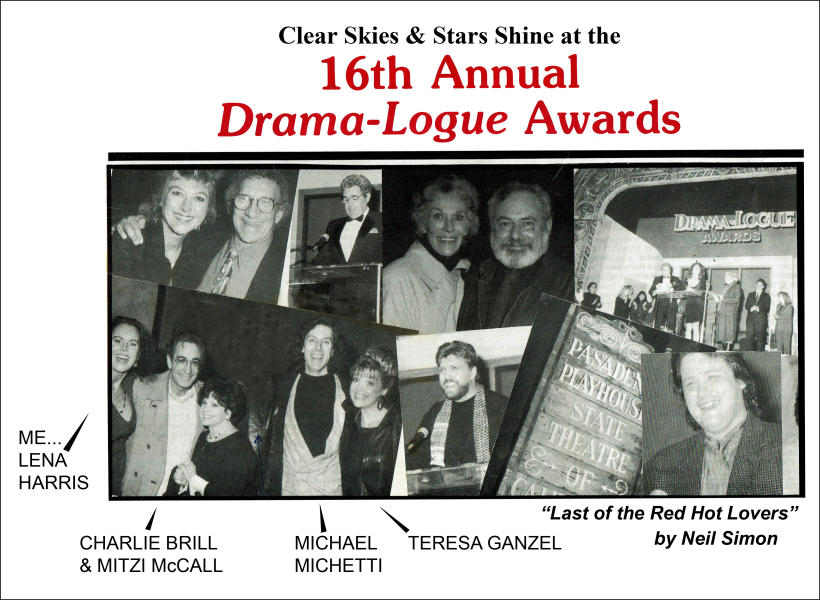 Drama-Logue Awards
Our cast was honored to receive the Drama-Logue Award for Best Ensemble Cast
"Last of the Red Hot Lovers" by Neil Simon